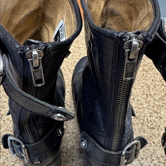 Frye Black Leather Combat Boots - Picture 6 of 16